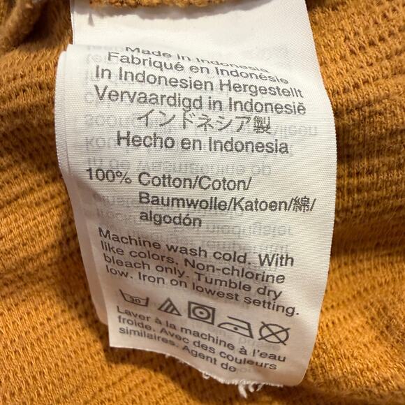 Madewell Texture Thread Seamed Henley Gold Burnt Orange Small Long Sleeve Fall - Picture 7 of 10